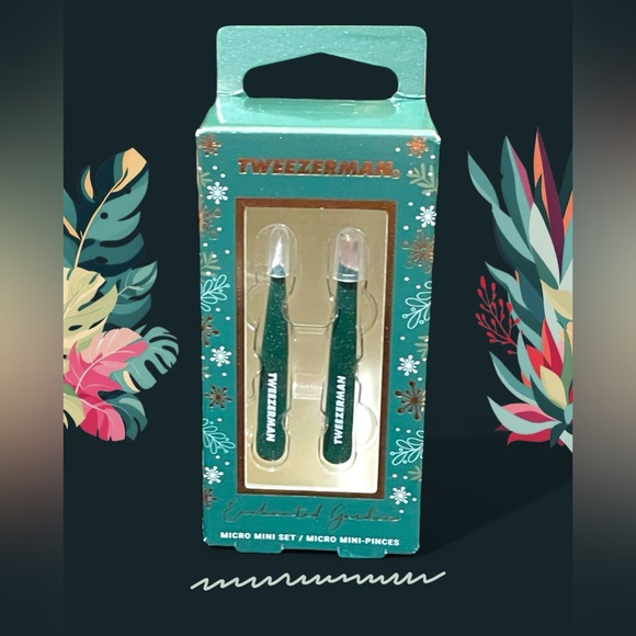 Tweezerman Enchanted Garden Mini Tweezer Set - Slant Tweezer + Precision Point - Picture 1 of 3